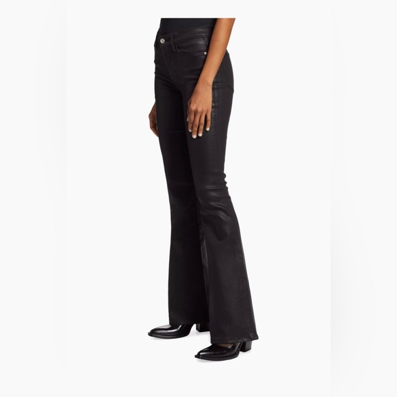 BNWOT Frame Le High Flare Coated Noir Jean size 30 - Picture 4 of 9